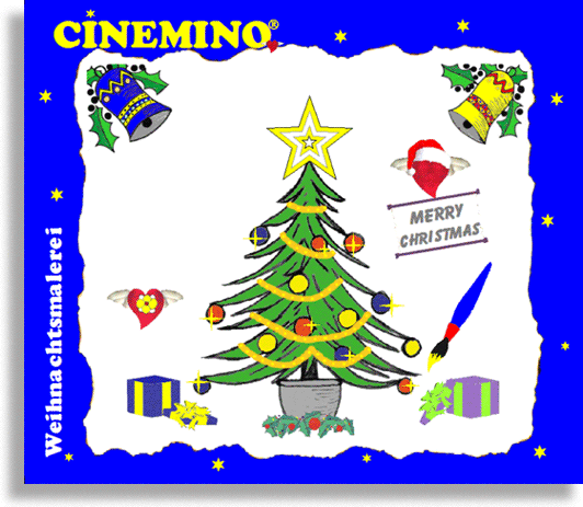 Cinemino Animation Merry Christmas für Kinder, hier ist schon ein bisschen mehr zu malen, deshalb für Kinder ab 9 Jahren geeignet